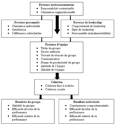 Modèle conceptuel de la cohésion des équipes sportives de Carron