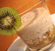 Verrine céréales et mousse de kiwi