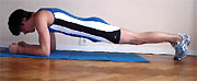 Gainage abdominal : posture de la planche