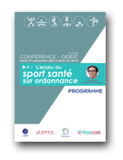 Programme de la soirée débat : le sport santé sur ordonnance du 27 septembre 2016