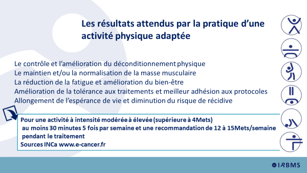 Cancers : résultats attendus par la pratique d'une APA